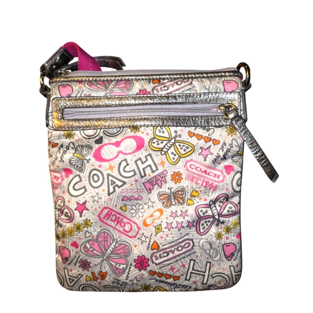 Coach Poppy Butterfly Print Crossbody Bag VTG
